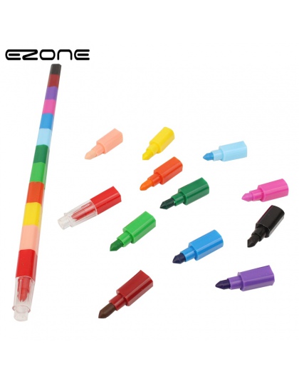 EZONE 1 sztuk kolorowe 12 kolory olej marker z farbą Cratons klocki kredki pióro do rysowania sztuka malarstwo prezent dla dziec