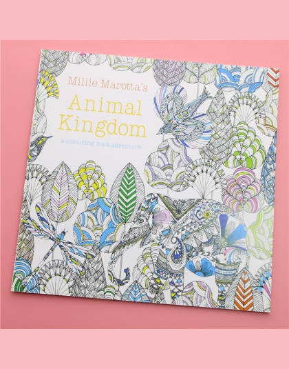 24 strony królestwa zwierząt angielski Edition kolorowanka dla dzieci dla dorosłych stres zabić czas malowanie szkicownik
