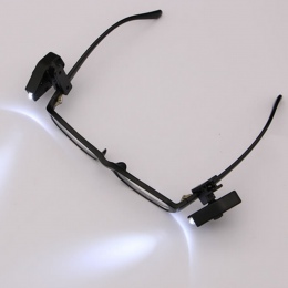 2 sztuk elastyczne książki światła do czytania lampka nocna do okularów i narzędzi Mini LED klips do okularów na uniwersalny prz