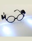 2 sztuk elastyczne książki światła do czytania lampka nocna do okularów i narzędzi Mini LED klips do okularów na uniwersalny prz