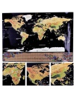 82.5X59.4 cm czarny świata podróży Scratch Off mapa spersonalizowane usunąć mapie świata bez rury kreatywny dekoracji naklejki ś