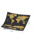 Deluxe czarny dekoracji mapa świata Scratch off mapa świata spersonalizowany podróży Scratch do mapy pokój dekoracji wnętrz nakl
