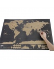 1 sztuka Deluxe czarny Scratch Off mapa świata 82.5X59.4 cm czarny mapa Scratch z cylindrycznym opakowaniem dekoracja pokoju nak