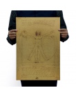 Leonardo Da Vinci rękopisów człowiek witruwiański papier pakowy vintage film plakat do dekoracji domu naklejki ścienne sztuki DI