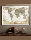 Duża Vintage mapa świata materiały biurowe szczegółowe antyczne plakat na ścianę wykres Retro papier matowy papier pakowy 28*18 