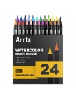 Arrtx 24/48 kolorów prawdziwe mazak długopisy profesjonalny na bazie wody markery nadający się do prania i nietoksyczny elastycz