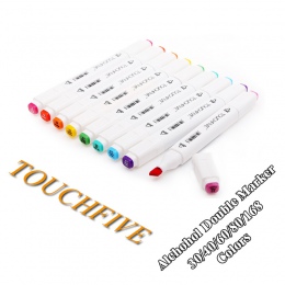 Touchfive 30/40/60/80/168 kolory pióra Art markery zestaw podwójne głowy szkic markery pędzle do akwareli pióro do rysowania ani