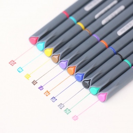 10 kolorów/zestaw 0.38 MM cienka wkładka kolorowe pisaki akwarela markery na bazie dla Manga Anime szkic pióro do rysowania