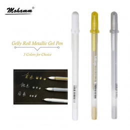 0.8mm Gelly rolki metalowe długopis żelowy złoty biały srebrny szkicowania pióro do rysowania dla marker do malowania projekt ma