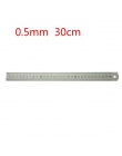 Dwustronnie 0.7mm 50 cm i 0.5mm 30 cm/20 cm/15 cm skala ze stali nierdzewnej linijka prosta narzędzie pomiarowe szkolne materiał