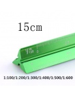 TUTU wysokiej jakości kolorowe 15 cm aluminium trójkątne skali linijka aluminium 1:20-1: 600 ze stopu metalu skala regua desenho