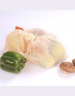 9 sztuk bawełna Mesh warzywa torby do przechowywania do kuchni ekologiczne owoce organizacji torba ze sznurkiem wielokrotnego uż