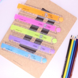 30 cm Kawaii Cartoon cukierki kolor plastikowe składane szablon linijka do rysowania dla dzieci prezent biuro szkoła dostaw wład