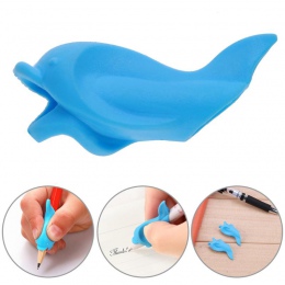 10 sztuk/partia delfin ryby pisania korekta urządzenie do trzymania korekta pióra silikonowe papiernicze zestaw prezenty dziecko