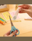 Śliczne Kawaii z tworzywa sztucznego DIY narzędzie Student nożyczki papier do cięcia Art biuro szkolne z Cap dzieci biurowe CL-1
