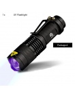 Latarka UV ultrafioletowe światło z funkcją Zoom Mini lampa światła czarnego UV zwierzęta domowe są plamy moczu detektor Scorpio