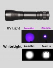 LED UV latarka UV światła L2/T6 białe światełka LED latarka światła 5 tryb Zoomable 395nm ultrafioletowe światło Blacklight prze