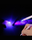 Magia 2 w 1 lampa światła czarnego UV Ultra Violet latarka biurowe Marker latarka w kształcie długopisu niewidzialny pióro atram