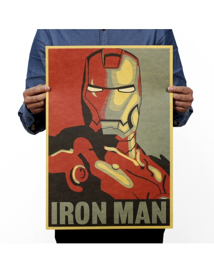 Marvel bohater Iron Man papier pakowy vintage klasyczny film plakat do dekoracji domu dekoracje ścienne sztuki biuro szkoła DIY 