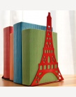 2 sztuk/para moda wieża eiffla projekt regał duży Metal Bookend uchwyt biurkowy stojak na książki organizator prezent biurowe