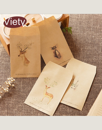 8 sztuk/partia w stylu vintage deer zwierząt koperta papierowa scrapbooking koperty małe koperty kawaii biurowe prezent