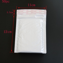 50 sztuk/11*13 cm + 3.5 cm białe bąbelkowe koperty Film z pereł, odporna na wstrząsy akcesoria piśmiennicze