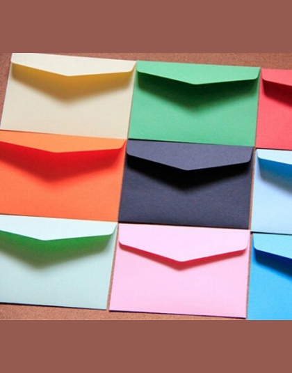 10 sztuk/partia cukierki kolor mini koperty DIY wielofunkcyjne Craft koperta papierowa na papier listowy pocztówki materiał szko