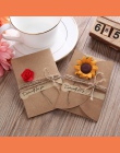 10 sztuk Retro DIY papier pakowy zaproszenie powitanie kartka okolicznościowa z kopertą Handmade suchy kwiat zaproszenie na ślub
