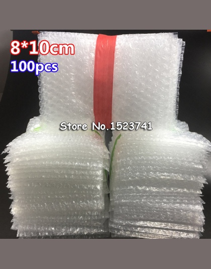 100 sztuk 80*100mm z tworzywa sztucznego Wrap koperta biały Bubble torby do pakowania PE przezroczysty bubble torba odporna na w