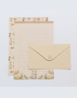 1 zestaw piękne 4 arkusz papieru listowego + 2 sztuk koperty drobny kwiat zwierząt list Pad zestaw papier do pisania dla biura s
