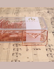 Różowe złoto miłość spinacz do papieru kreatywny specjalne-modelowanie w kształcie klip metalowe akcesoria biurowe spinacze meta