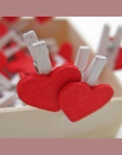 20 sztuk drewniane Clothespin artykuły biurowe Craft klipy kolorowe Mini miłość serce DIY ubrania papieru Peg Clothespin 3.5x0.7