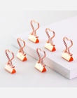 TUTU 12 sztuk/partia jednolity kolor różowe złoty Metal Binder klipy notatki list w kształcie serca w kształcie serca spinacz do