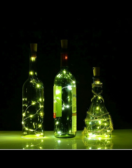 2 M 20 diod LED Mini LED String wakacje światła korek do butelek szkło Craft do wewnątrz na zewnątrz ślub bożenarodzeniowe lampk