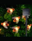 Nowy zasilany energią słoneczną słodkie miód pszczoła Led String Fairy światła 20 diod Led 30 diod Led pszczoła na zewnątrz ogró