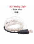 LED String światło 10 M 5 M 2 M 3AA baterii zasilany USB wentylatora sznur lampek na miedzianym przewodzie na świeżym powietrzu 