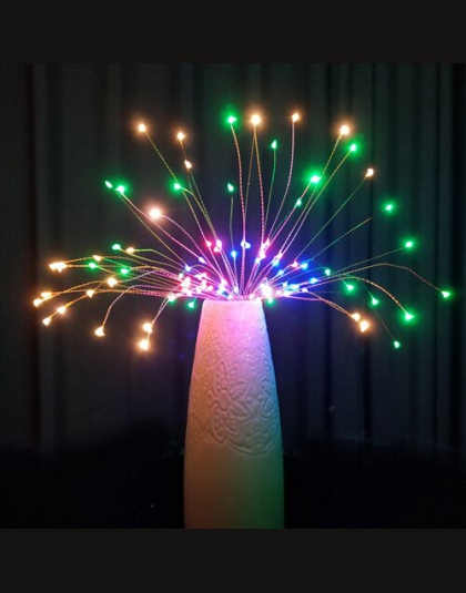 DIY na zewnątrz wodoodporny boże narodzenie LED String światła fajerwerków na baterie dekoracyjne lampki choinkowe dla Garland P