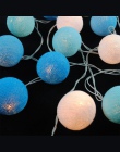 20 sztuk/partia ziemi brązowy bawełna piłka doprowadziły zasilany z baterii String Lights Fairy dekoracje Party wakacje ślub ośw