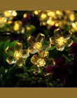 Doprowadziły światła słonecznego ciąg 50 diod LED kwiat wodoodporna String bajki boże narodzenie drzewo wesele nowy rok wakacje 