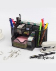 Metalowe organizer na biurko połączenie Mesh pulpit ołówek uchwyt na pudełko do przechowywania piśmiennicze linijka biuro szkoln