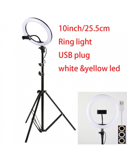 10 cal 25 cm USB naładuj nowy Selfie lampa pierścieniowa lampa błyskowa Led aparat telefon fotografia poprawy fotografii do smar