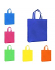 Nowy wielokrotnego użytku torba na zakupy włókniny jednolity kolor składany sklep spożywczy wygodne dużego ciężaru przyjazne dla