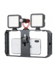 Ulanzi U Rig Pro Smartphone wideo Rig telefon stabilizator kamery uchwyt mocowanie do statywu z mikrofonem LED światła Port dla 