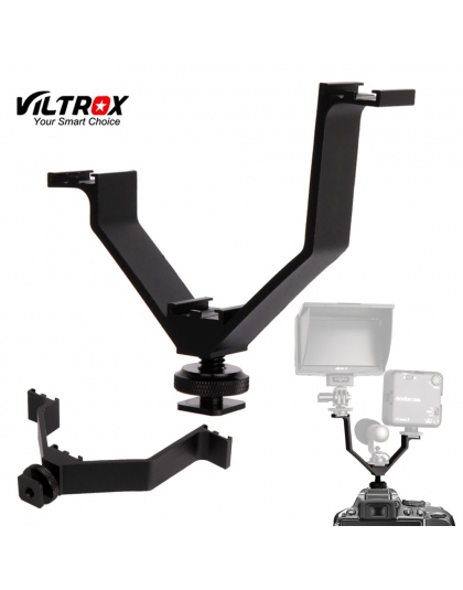 Viltrox VL-125 125mm DSLR Triple Hot Shoe V uchwyt wspornik lampy błyskowej dla światła filmowe mikrofony monitory do kamer kame