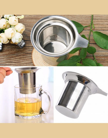 Herbaty siatki zaparzacz wielokrotnego użytku sitko do herbaty czajniczek ze stali nierdzewnej herbata liściasta Spice filtr Dri
