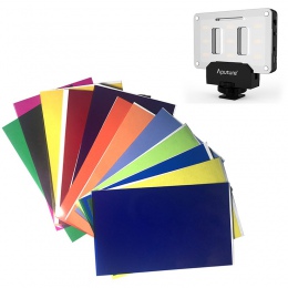 12 kolorów żeli korekcyjnych filtr karty oświetlenie dyfuzor dla Aputure AL-M9 kieszeń fotograficzne LED lampa wideo