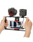 Ulanzi smartfon uchwyt Rig Triple Hot Shoe mocowania stabilizator kamery Vlog uchwyt na telefon iPhone filmowiec dla by-mm1 mikr