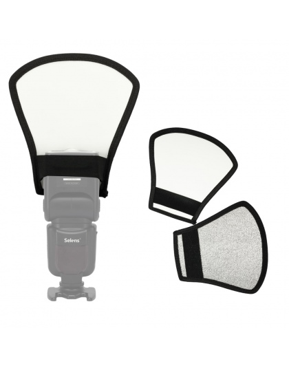 1 sztuk 2-in-1 srebrny/biały lampa błyskowa dyfuzor Softbox Photo Flash odbłyśnik do aparatu Canon rozmiar 11*18*20 cm