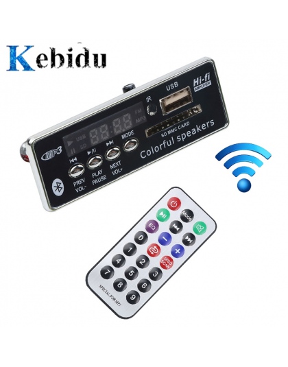 Kebidu samochód USB Bluetooth Hands-free MP3 odtwarzacz zintegrowany MP3 dekoder moduł tablicy z pilot USB FM Aux Radio do samoc