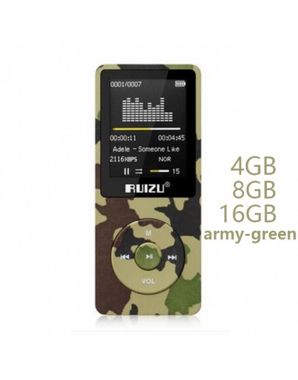 RUIZU X02 ultracienkich Mp3 odtwarzacz Usb 4 GB 8 Gb 16 GB do przechowywania 1.8 Cal ekran odtwarzania 80 h wysokiej jakości rad